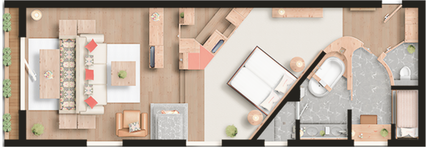 Grundriss Jungbrunn Suite Bergfeuer