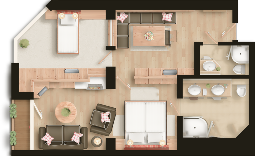 Grundriss Jungbrunn Apartement Schwalbennest