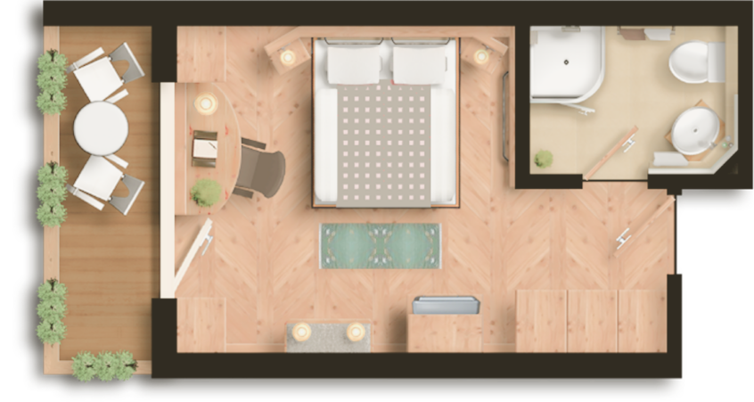 Grundriss Jungbrunn Doppelzimmer Tannenwald