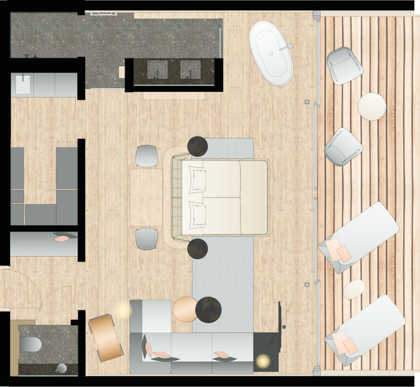 Grundriss Jungbrunn Juniorsuite Vilsalpsee