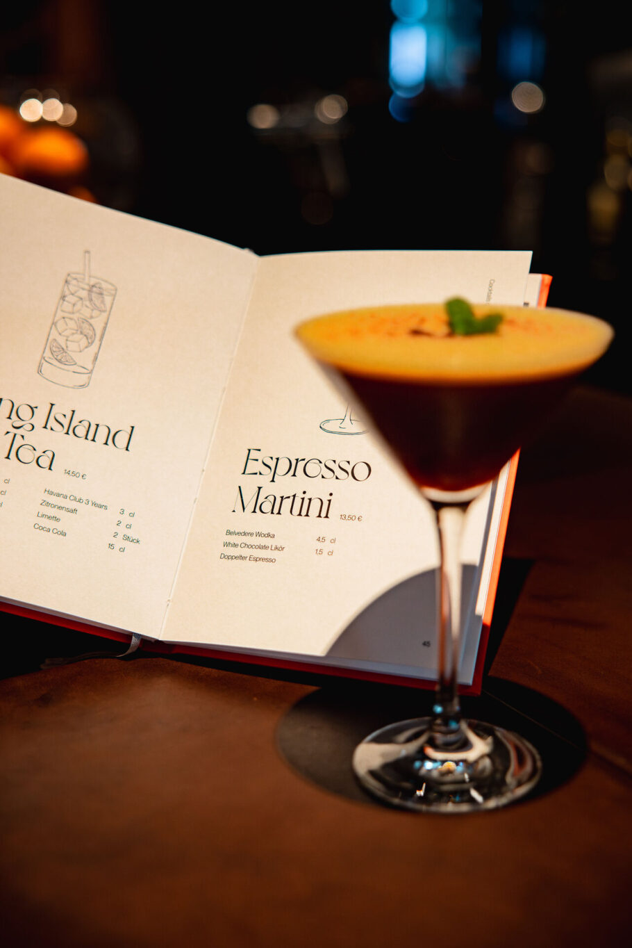 Auszug aus der Getränkekarte im Jungbrunn