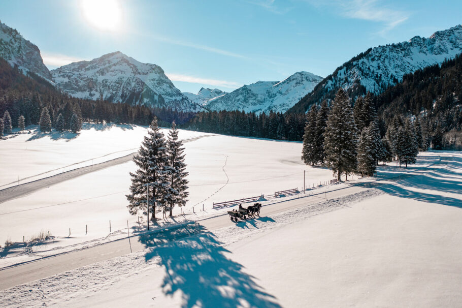 Kutschfahrt Richtung Vilsalpsee im Winter