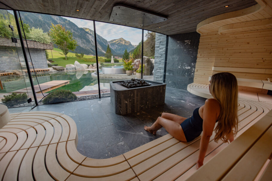 Bergsauna Sommer Ausblick