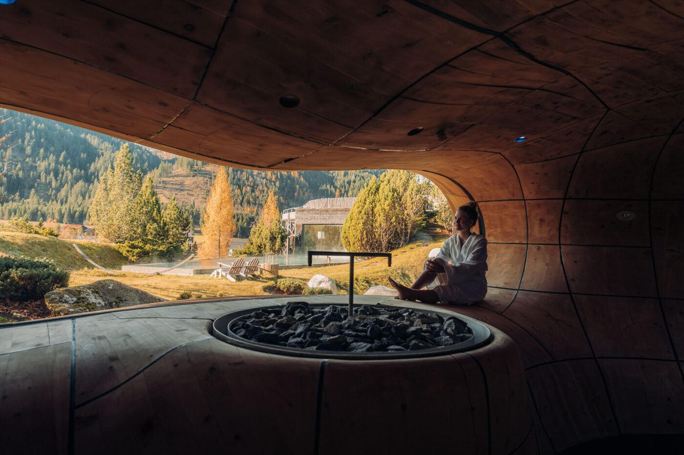 Herbst Sauna 3D Sauna Ausblick